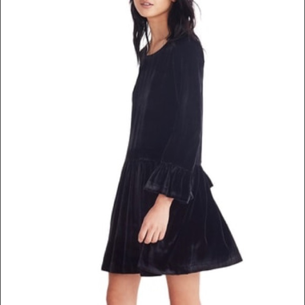 Madewell Velvet Bell-Sleeve Dress
